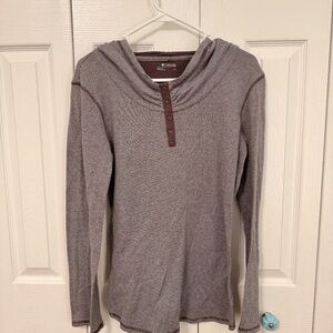 ✨ Columbia Striped Cowl-Neck Hoodie – Women’s Large